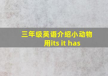 三年级英语介绍小动物用its it has